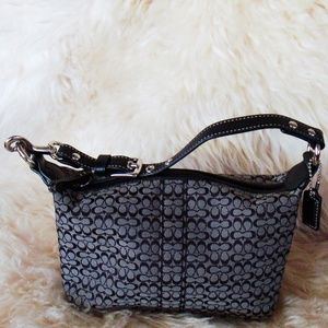COACH  Black & Grey Signature Mini Bag NWOT